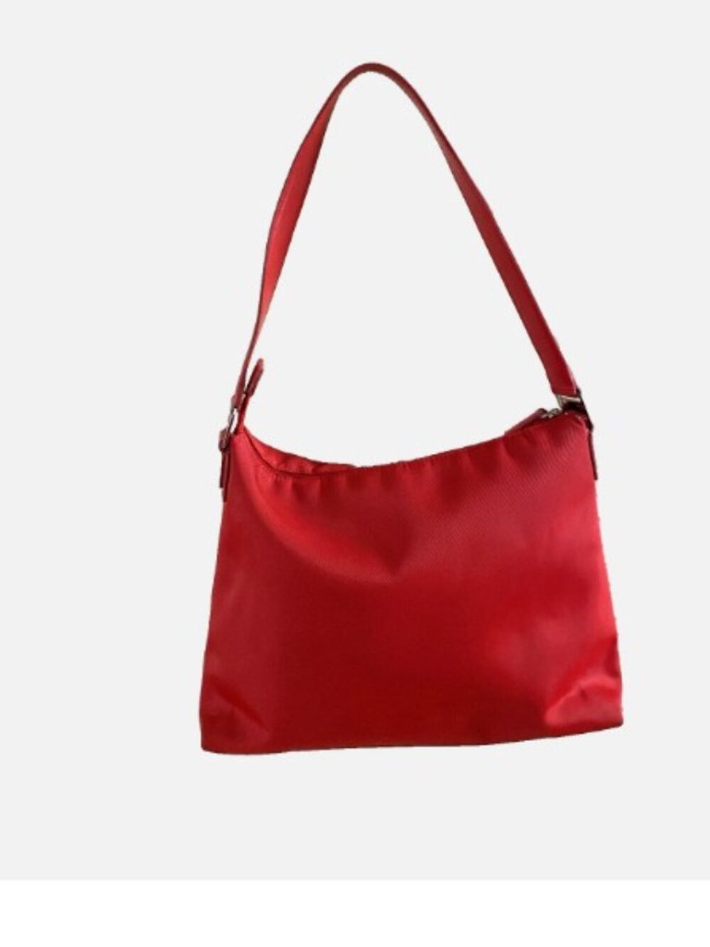 Vintage CITY DKNY Red Canvas Shoulder Bag Red Patent Leather Bottom